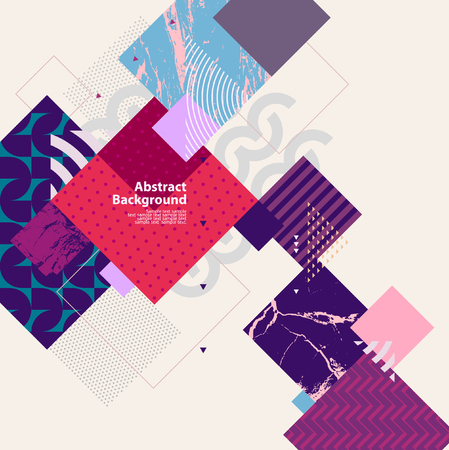 Abstract colorful geometric compositionのイラスト素材