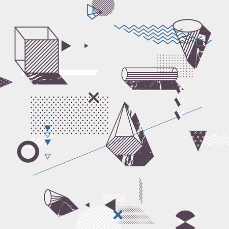 Background of simple geometric elementsのイラスト素材