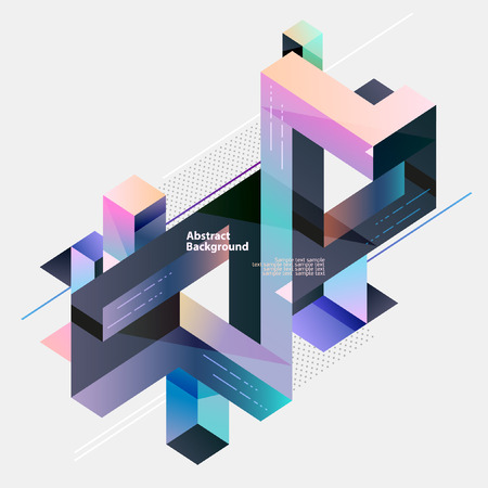 Abstract multicolor geometrical compositionのイラスト素材