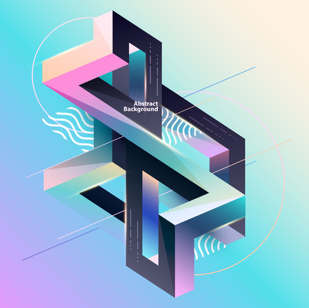 Abstract multicolor geometrical compositionのイラスト素材
