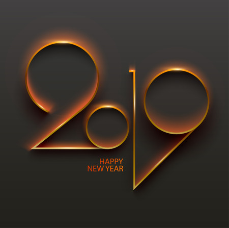 New year 2019. Design greeting card.のイラスト素材