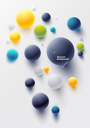 Colorful balls on white background. Top viewのイラスト素材