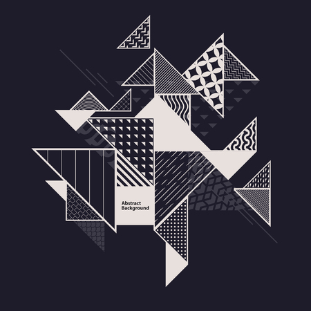 Abstract geometric composition with decorative trianglesのイラスト素材