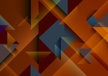 Abstract geometric background. Composition of triangles and squares