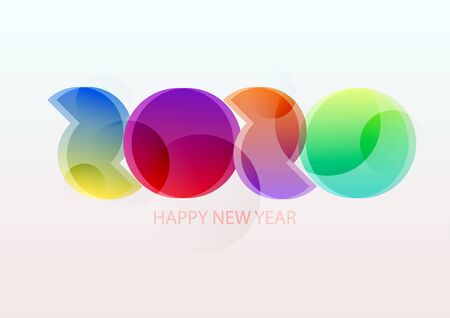 New year 2020. Colorful lettering design.のイラスト素材