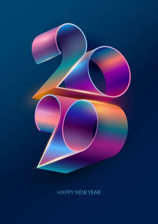 New year 2020 Colorful lettering design.のイラスト素材