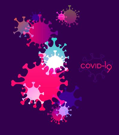 Coronavirus bacteria cells on darkのイラスト素材
