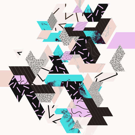 Abstract art composition of geometric shapes. Graphic geometric illustration