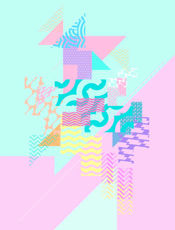 Abstract art background. Patterned pastel geometric shapes.のイラスト素材