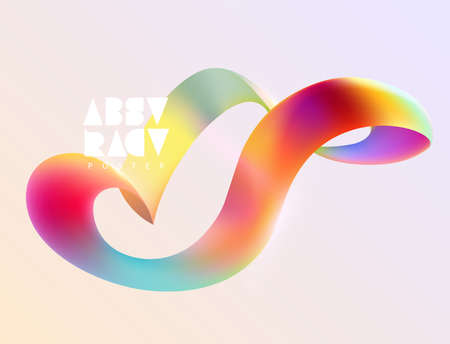 Colorful spiral ribbon. Abstract vector background with colorful lines.のイラスト素材
