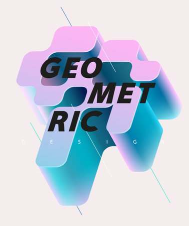 Abstract geometric 3d shape for poster, flyer, banner and cover designs.のイラスト素材