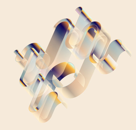 3D metallic curved lines. retro elegant background. Dynamic vector design element.のイラスト素材