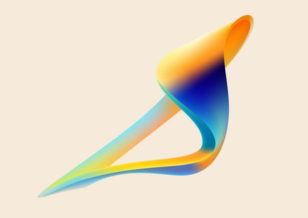 Liquid 3D vector shape. Abstract spiral wave lines. Color design element.のイラスト素材