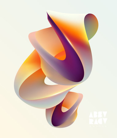 Abstract background of liquid geometric shapes. Colored form of spiral line. Fluid vector design elementのイラスト素材