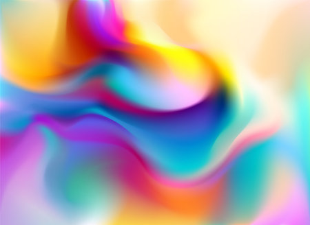 Art liquid holographic background. Abstract fluid gradient illustration. Vector 3D wallpaper.のイラスト素材