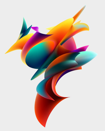 Abstract colorful shape of spiral elements. Bright geometric background.のイラスト素材