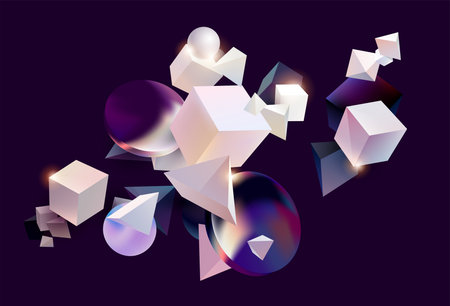 Abstract background with 3d cubes. Vector illustration for your design.
