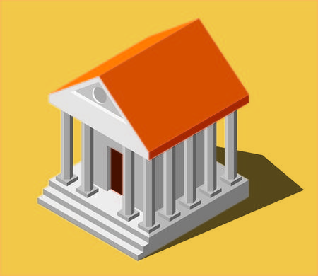 isometric abstract buildingのイラスト素材