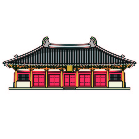 Chinese traditional architectureのイラスト素材