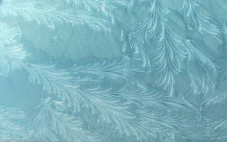 Frost pattern on windowの写真素材