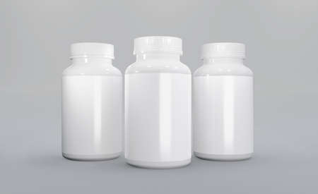 3d rendering box and bottle mockup designの写真素材