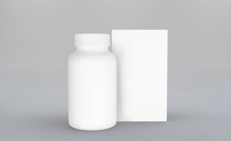 3d rendering box and bottle mockup designの写真素材