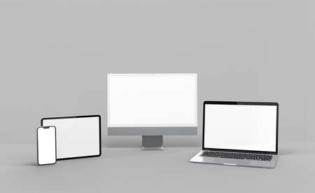 3d rendering devices mockup design templateの写真素材