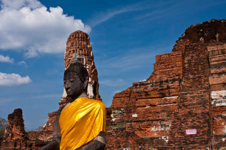 Buddha sculpture ruin, Ayutthaya, Thailandの写真素材