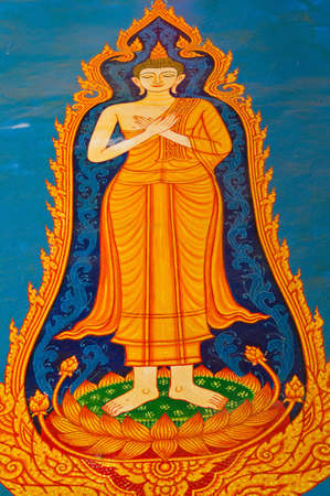 Image of Buddha, thai mural paintingのeditorial素材