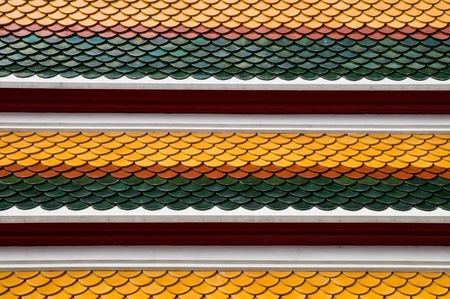 Rooftop pattern in Wat Pho,Bangkok,Thailandの写真素材