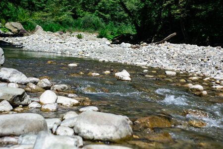 Beautiful view of mountain river in summer,Altai Mountains,Russiaの写真素材