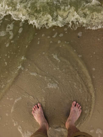2 feet on the bleach sunset top view