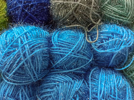wool knitting. colored threads for knitting