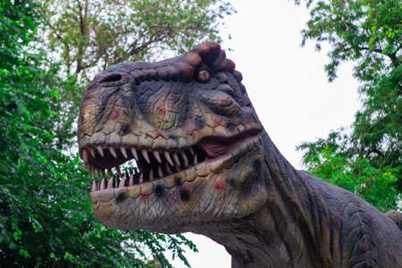 Taganrog; Russia-July 08; 2020: Late Jurassic period / 156-145 million years ago. In the Dinopark.のeditorial素材