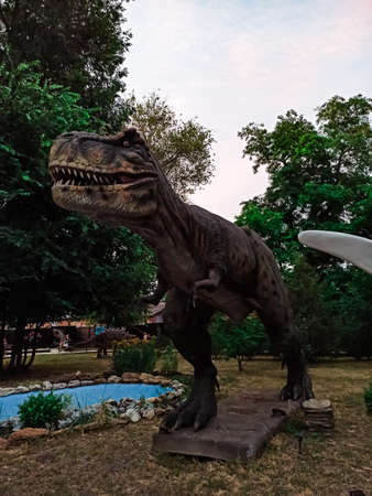 Taganrog; Russia-July 08; 2020: Late Jurassic period / 156-145 million years ago. In the Dinopark.