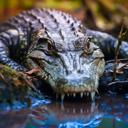 Crocodile in the rainforest. Wildlife scene from nature.の素材