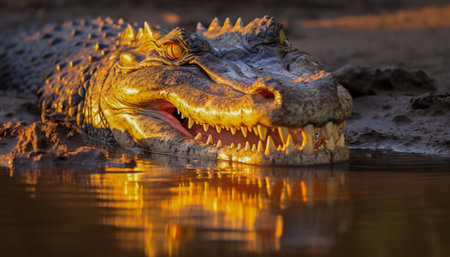 Crocodile in Chobe National Park, Botswana, Africaの素材