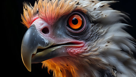 Close-up portrait of the head of a red-headed eagleの素材