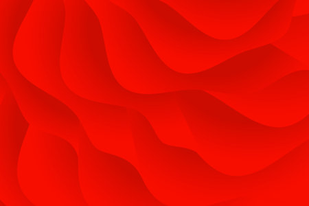 Red abstract background with wavy lines and shadows. Vector illustration.のイラスト素材
