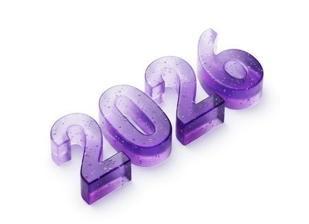 New Year 2026 on a white background. 3d illustration. Isolatedの素材