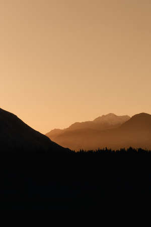 sunlight coming through sand particles in the air at sunset in Nubra Valley, Ladakh, India.の写真素材