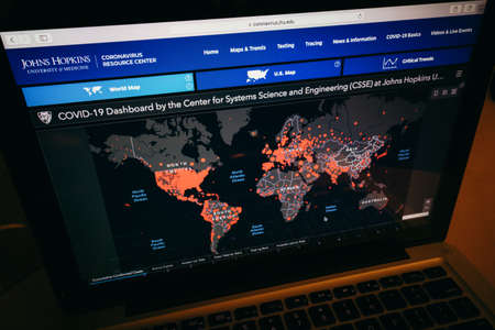 COVID-19 hotspot world map according to Johns Hopkins University COVID-19  Dashboard.