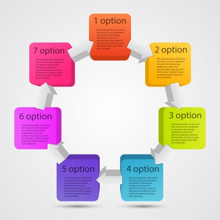 Business project template with circle arrows and text areasのイラスト素材