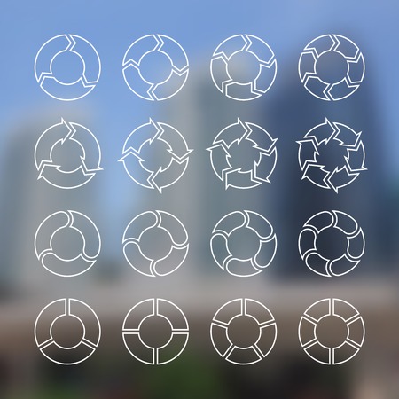 Circle linear arrows for infographic. Blur background.のイラスト素材