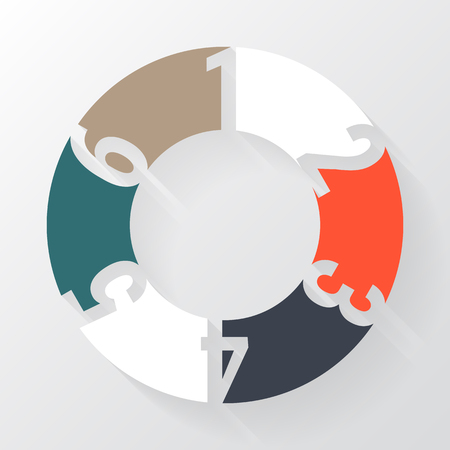Circle arrows diagram for graph infographic presentation with steps parts options.の写真素材