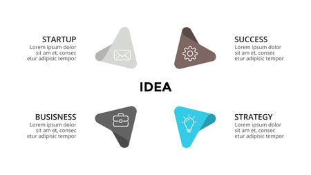 Vector circle arrows infographic, cycle diagram, graph, presentation chart. Business concept with 4 options, parts, steps, processes.のイラスト素材