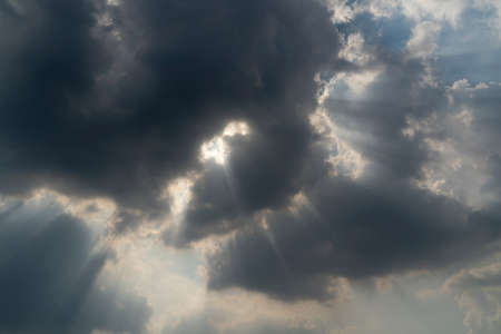 White cloud in the blue sky. Beautiful landscape with clouds.