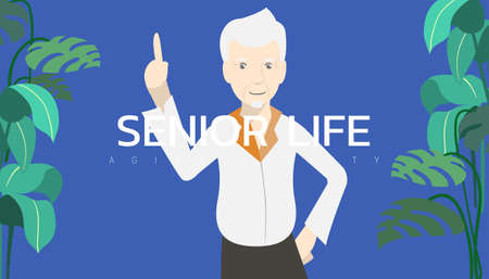 Vector illustration - Old dancer man doing tango or samba in the club.のイラスト素材