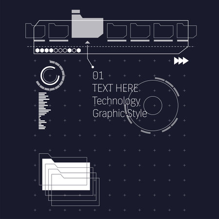 Line of folder and choosen folder with detail below.のイラスト素材