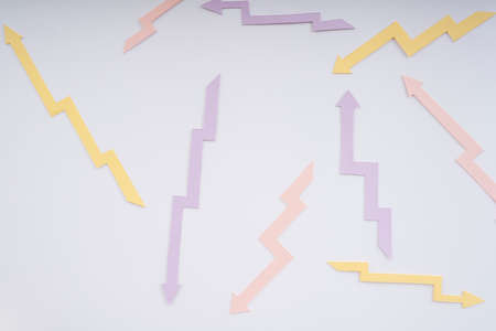 Arrow infographics. Business statistic, diagram, data visualization, graph information. Copy space.の写真素材